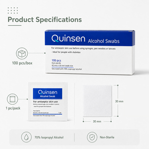 Tampons pré-imprégnés d'<span class=keywords><strong>alcool</strong></span> jetables CE ISO 13485, 100 unités, emballés individuellement, logo personnalisé, fourniture OEM - Product Image 3