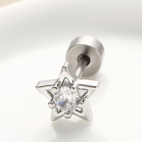 100 Estilos de Joyería de Moda para Mujer: Pendientes de Acero Inoxidable con Zirconia para Perforaciones de Oreja (Tragus, Hélix, Daith, Lóbulo) y Labret con Parte Trasera Plana