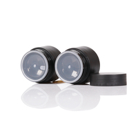 Vente en gros en stock, faible MOQ, pots à crème vides en plastique PP à double paroi de 5g à 30g, pots à crème noirs mats avec étiquette personnalisée en promotion