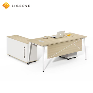 Combinación de Escritorio y Silla de Oficina Liserve, Escritorio de Computadora Ejecutivo Moderno de Metal y Madera Resistente para Uso Doméstico y Comercial - Product Image 5