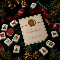 Mahjong américain de Noël Rouge Vert Sable Mouvant, 160 tuiles, Boîte Cadeau de Luxe, Motif Père Noël, Vente en Gros, Prêt à Expédier Rapidement