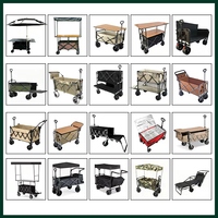 Carrito de Compras y Herramientas Plegable de Gran Capacidad (400L) con Carrocería Extendida para Acampar, Venta al Por Mayor de Fábrica, OEM
