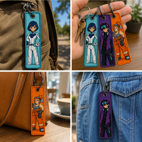 Porte-clés brodé personnalisé pour cosplay, étiquette de bagage, merchandising anime pour fans, pendentif de sac, prix d'usine en gros