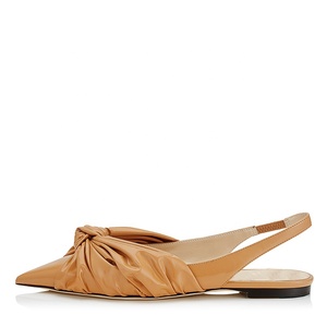 Latest Caramel Sling Back Pointed Toe <strong>Flats</strong> Women Metallic <strong>Silver</strong> Summer Shoes Comfort Ladies Red Knotted <strong>Flat</strong> Slingbacks 2019 - Product Image 1