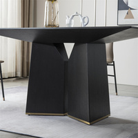 Vente en gros Appartements Tables à manger Chaises de restaurant en chêne massif et Table décorative noire et or Ensemble de salle à manger