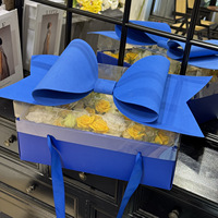Nouvelle boîte cadeau de luxe recyclable 2026 en gros avec nœud floral et revêtement UV, boîte transparente pour gâteaux aux fruits