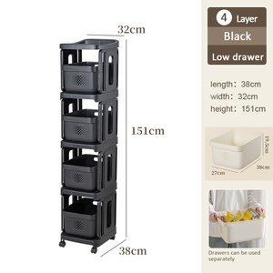 Estante Organizador de Plástico para el Hogar de 1 a 3 Niveles Choice Fun con Ruedas de Carrito Extraíbles, Estrecho para Baño, Proveedor de <span class=keywords><strong>China</strong></span> - Product Image 6