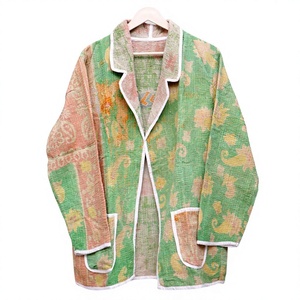 Chaqueta Blazer Vintage para Mujer, Bordada con Flores, Cuello en V, Patchwork, Ecológica, Reversible, 100% Algodón, Secado Rápido - Product Image 1