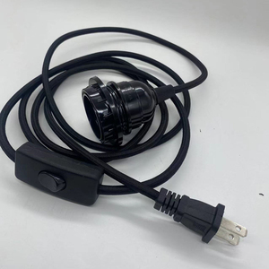 <span class=keywords><strong>Cable</strong></span> de Alimentación Trenzado de Tela Vintage con Portalámparas E27, Enchufe EU/US/AU, Interruptor en Línea, Kit de <span class=keywords><strong>Cable</strong></span> para Lámpara Colgante, Iluminación DIY - Product Image 4