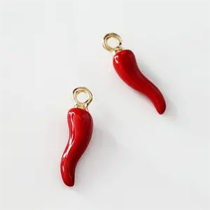 Vendita calda di moda in acciaio inossidabile ciondolo peperone rosso gioielli in metallo corno Charms collana accessori