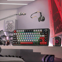 Clavier de jeu mécanique AULA F75 MAX 75% PBT RGB, trois modes (BT/filaire/sans fil) pour ordinateur portable, touches programmables, hot-swap