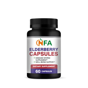 ผลิตภัณฑ์เสริมอาหารจากผลไม้ชนิด Elderberry ช่วยสนับสนุนการทำงานของระบบภูมิคุ้มกันที่ดีต่อสุขภาพและช่วยปกป้องแคปซูลเอลเดอร์เบอร์รี่ระบบประสาท - Product Image 1