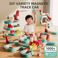 Set de Bloques de Construcción Magnéticos Onshine, Pistas Magnéticas Eléctricas 3D DIY que Desafían la Gravedad, Set de Pistas de Carreras Modulares Reconfigurables