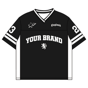 Camiseta de Fútbol Americano Personalizada con Cuello en V y Hombros Caídos para <span class=keywords><strong>Hombre</strong></span>, Estilo Urbano - Product Image 2