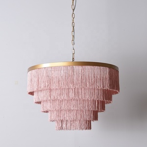 <span class=keywords><strong>Lampadario</strong></span> Moderno Decorativo con Cerchio Dorato in Macramè - Product Image 4