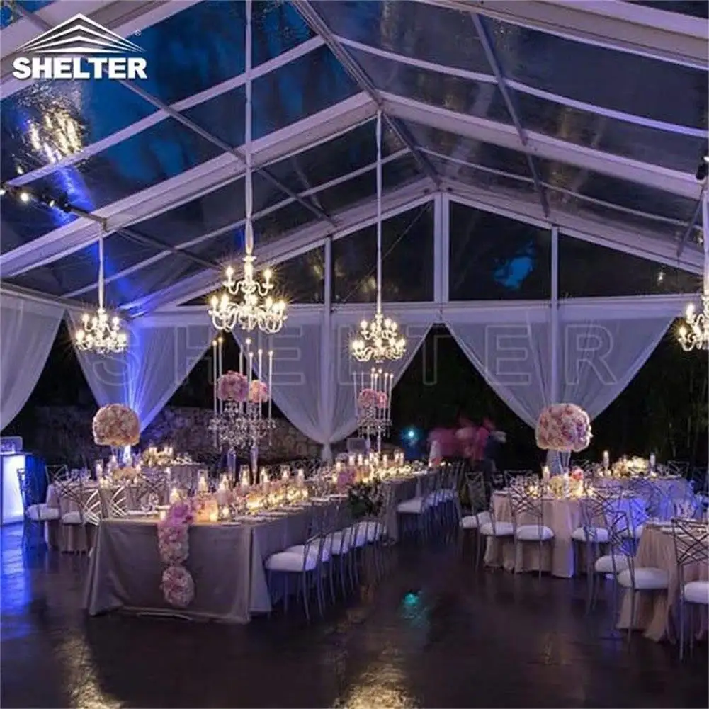 Outdoor Large Clear Roof Tent Wedding Event Party Marquee Transparent Wedding Party Tent Hall For Events Weddings 100 500 People