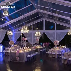 屋外の大きな透明な屋根のテント結婚式のイベントパーティーマーキー透明な結婚式のパーティーテントホールイベント結婚式100500人