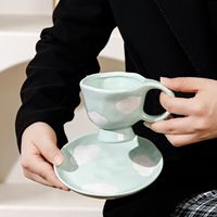 Tasses et soucoupes en céramique créatives Lelyi, design nuage, pour le thé de l'après-midi, mugs à café, cadeaux personnalisés de grande valeur pour filles, en stock