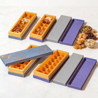 Boîte en carton rigide personnalisée avec logo estampé à chaud, couvercle et base, avec séparateurs pour dattes, noix, aliments, emballage cadeau de dattes de palmier, haute qualité