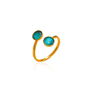 Bague en agate MW Fashion, <span class=keywords><strong>bijoux</strong></span> en pierre naturelle, plaqué or 18 carats, bague en pierres précieuses, <span class=keywords><strong>bijoux</strong></span> en acier inoxydable pour cadeau - Product Image 5
