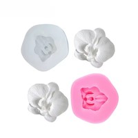 Moule en silicone pour gâteau d'orchidée 3D DIY Fleur Fondant Gelée Moule Phalaenopsis Bougie Savon Bonbons Chocolat Décoration de gâteau Outil de cuisson