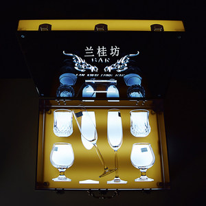 Estuche de Vino con LED y Logotipo Personalizado, Juego de Copas de Champán VIP para Bar KTV con Caja de Luz Recargable - Product Image 4