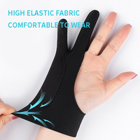 Guantes Unisex para Artistas con Rechazo de Palma, Diseño de Dos Dedos, para Dibujo en Papel, iPad, Tableta Gráfica, Diseño Sencillo, Uso Diario, Nailon