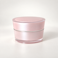 Pot de crème en acrylique multicolore de luxe 30g, design rond incliné, pour crème visage et yeux, rechargeable, emballage cosmétique pour soins de la peau