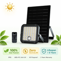Projecteur solaire intelligent 10W avec télécommande, mode d'éclairage personnalisable, luminosité réglable, minuterie, conception séparée, lampe de sécurité extérieure