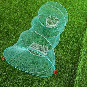 Crevettes Homard Cage Piège Anneau Rond Filet De Pêche Durable PP PE Nylon Acier Acier Inoxydable Cadre <span class=keywords><strong>Crevette</strong></span> Anguille Poisson Autre Vie Marine - Product Image 2