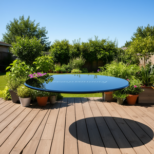 Tempeusring 36-Inch <b>Round</b> Tempered Glass <b>Table</b> Top Black 1/2-Inch Thick Beveled Polished Edge <b>Outdoor</b> Use - Product Image 2