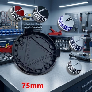 <span class=keywords><strong>Cache</strong></span>-<span class=keywords><strong>moyeu</strong></span> de roue noir 75 mm avec emblème bleu laurier, couvercle de remplacement d'origine pour <span class=keywords><strong>Mercedes</strong></span> Benz - Product Image 3