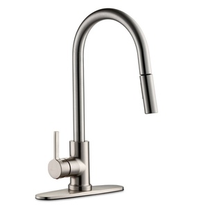 Robinet de cuisine et de salle de bain transfrontalier en nickel brossé, luxe léger, avec cartouche céramique, extractible, chaud/froid, télescopique et rotatif - Product Image 5