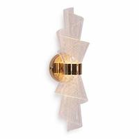 Applique murale LED dorée en acrylique texturé en spirale, en forme de torche, en aluminium, de luxe moderne, pour la décoration de chambre, couloir, hôtel