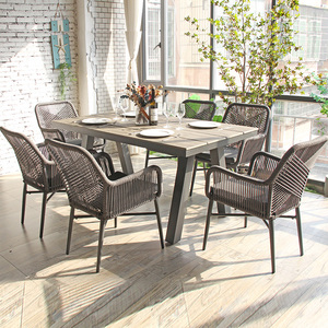 Moderne Wasserdichte Outdoor Metall-Seil-Stuhl Kommerzielle Gartenmöbel für Hotel und Restaurant Terrasse vom Großhändler - Product Image 3