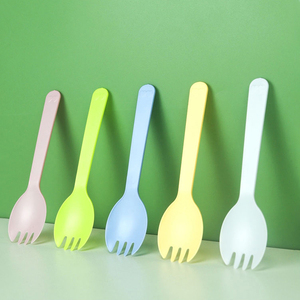 Cuchillos de Plástico PS Más Vendidos, Envueltos Individualmente para Higiene y Protección Contra el Polvo, Cuchara-Tenedor Desechable Multicolor para Pastel - Product Image 4