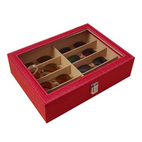Vintage Hign fin 8 fentes lunettes boîte de rangement lunettes lunettes de soleil vitrine organisateur pour hommes femmes
