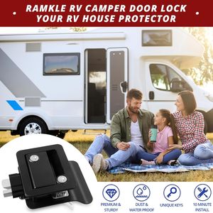 Serrure de porte d'entrée Ramkle RV en aluminium et zinc, avec clé, 6x4x2 pouces, étanche, kit de remplacement pour camping-car et caravane - Product Image 5