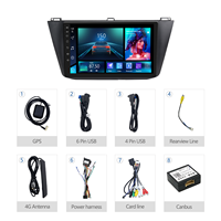 Meihua 10 pouces OLED Android AUTO GPS tableau de bord stéréo pour lecteur DVD CarPlay DSP pour VOLKSWAGEN Tiguan L 2017-2024 VW intégré