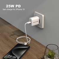 Cargador Gan 25w 18w Universal QC PD 3.0 Cargador de pared USB portátil de 18w 25w Tipo C Cargador rápido para teléfono móvil