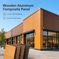 Panneau composite en aluminium à grain de bois, panneau de façade, revêtement mural Alucobond