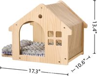 Boîte murale pour chat en bois, maison, perchoir avec coussins lavables