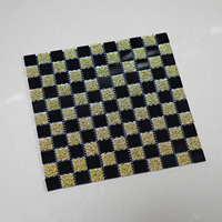 Chine Fabrication Art Verre Mosaïque Carreaux Travertin Porcelaine et Marbre pour Salle De Bains Décorations Murales Bleu Motif Carré