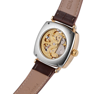 FORSINING Orologio Automatico Scheletrato da Uomo Resistente all'Acqua <span class=keywords><strong>3</strong></span> <span class=keywords><strong>ATM</strong></span>, Cinturino in Vera Pelle, Orologio Meccanico di Lusso Popolare con Quadrante Quadrato - Product Image 5