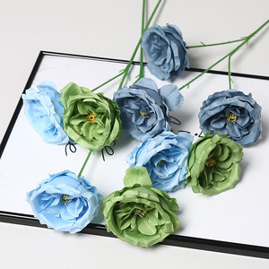 Roses artificielles en soie Lichao Austin, 3 têtes, décoration de mariage et de maison - Product Image 4