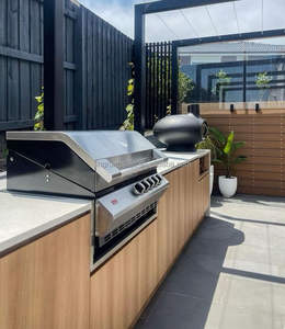 外部Cocina模块化De Acero Para，Con Ladrillos Y Barbacoa，Juego De Cocina De Madera Para Exteriores - Product Image 6