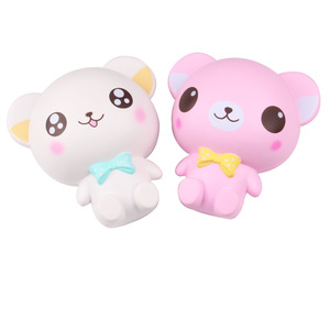Panda Squishy Toy With <b>Bow</b> PU Foam Cartoon Stress Relief Decorative <b>Gift</b> - Product Image 4