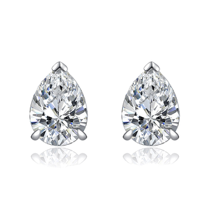 Minimalist S925 Sterling <b>Silver</b> Oval <b>Stud</b> Earrings for Women Girls Fashion Top CZ Single Zircon Claw Engagement Wedding Gift - Product Image 3