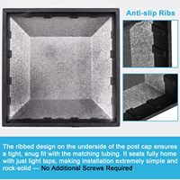 Tapa de poste de aluminio de calidad de 2'' con superficie plana, ornamental, para valla de jardín, marco de seguridad, superficie recubierta, muestra 3D, herrajes para valla