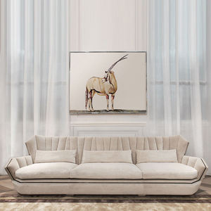 Maxky Italia V Series Sofá Francés de Lujo Importado de Cuero Completo para Villas Modernas y Centros Comerciales Gran Estilo Victoriano - Product Image 1
